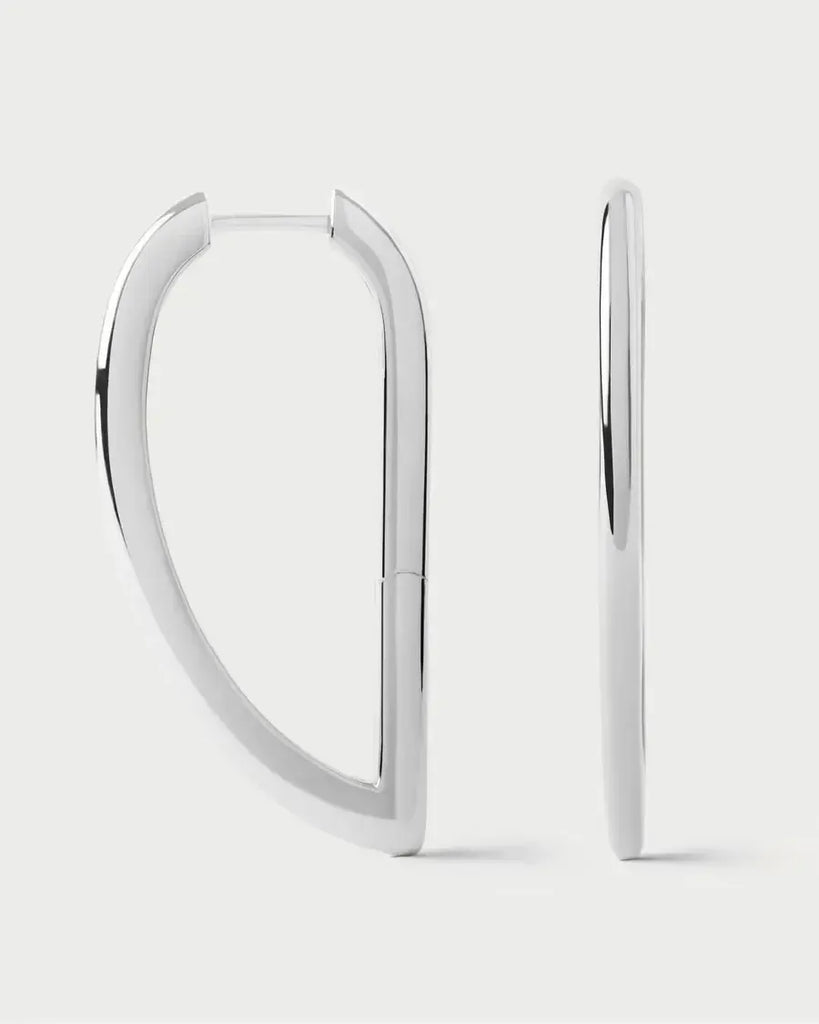 PDPAOLA - Vento Hoops - Sterling Silver - Rhodium Plated-PDPAOLA-treehaus