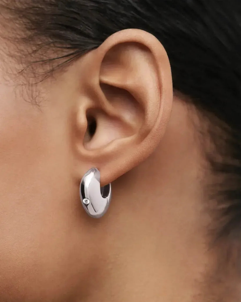 PDPAOLA - Wave Hoops - Silver - Rhodium Plated-PDPAOLA-treehaus