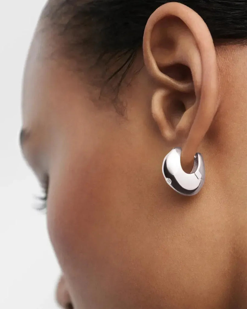 PDPAOLA - Wave Hoops - Silver - Rhodium Plated-PDPAOLA-treehaus