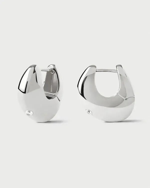 PDPAOLA - Wave Hoops - Silver - Rhodium Plated-PDPAOLA-treehaus