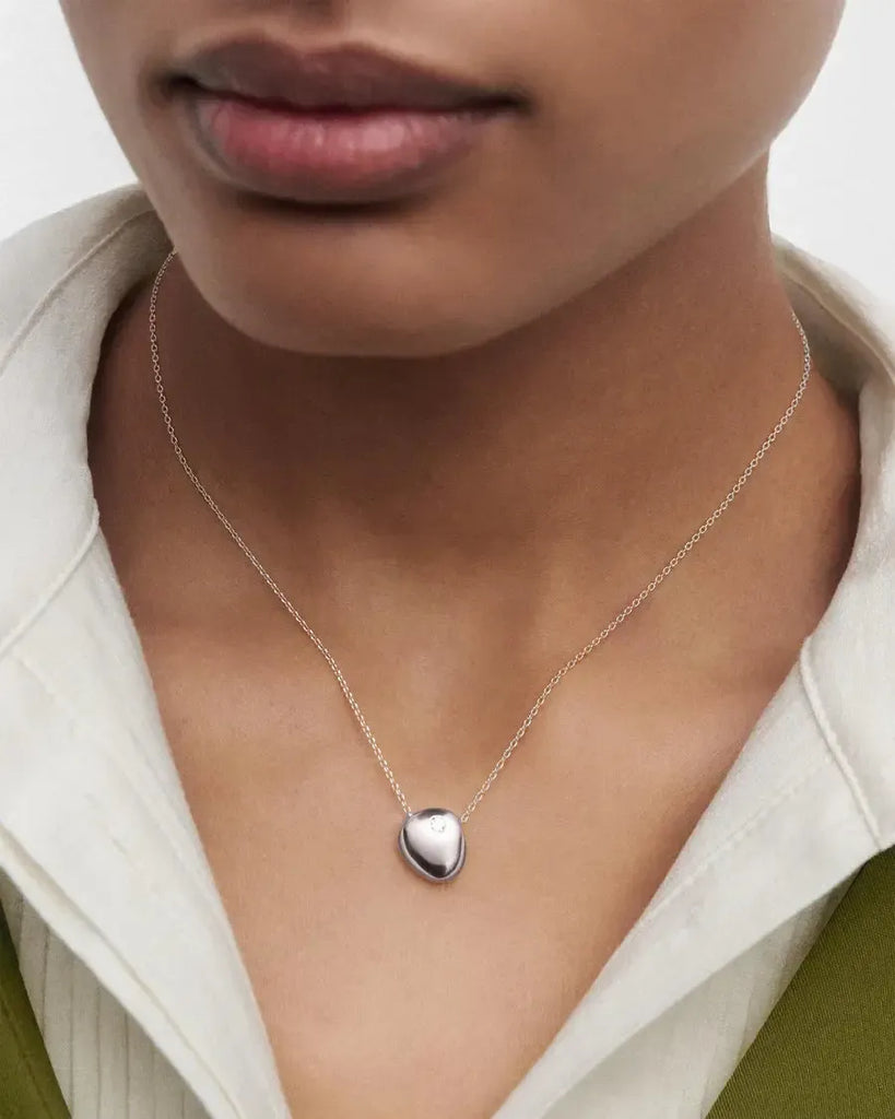PDPAOLA - Wave Necklace - Silver - Rhodium Silver Plated-PDPAOLA-treehaus