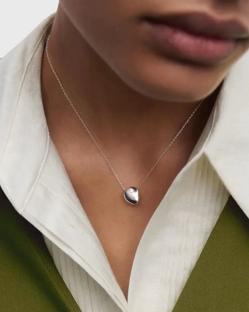 PDPAOLA - Wave Necklace - Silver - Rhodium Silver Plated-PDPAOLA-treehaus