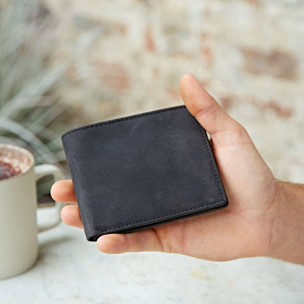 Paper High - Handmade Buffalo Leather Wallet - Black-The Paper High Gift Company Limited-treehaus