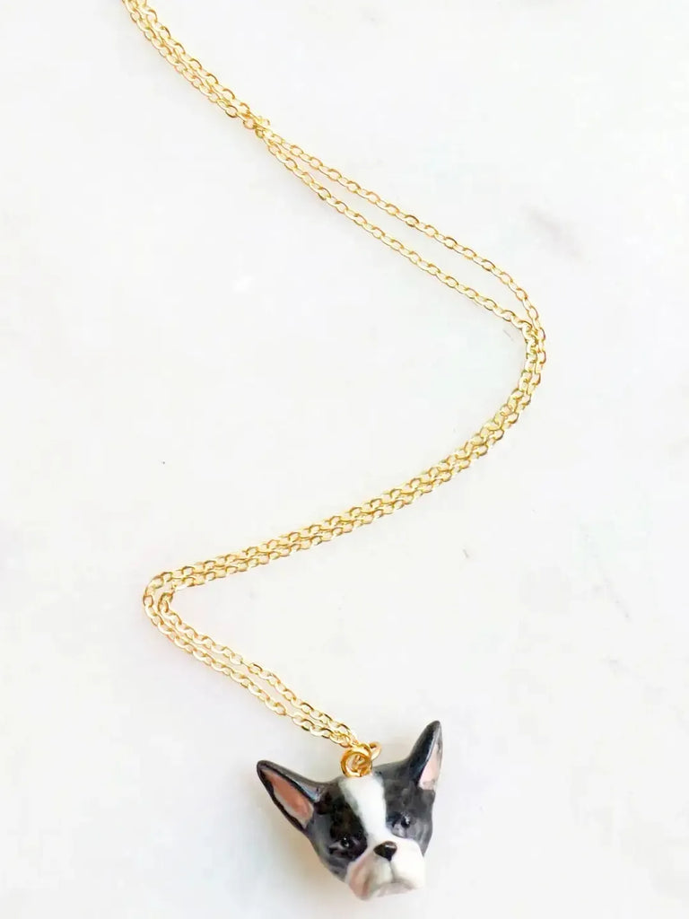 Peter and June - Tiny French Bulldog Face Necklace-Peter and June-treehaus