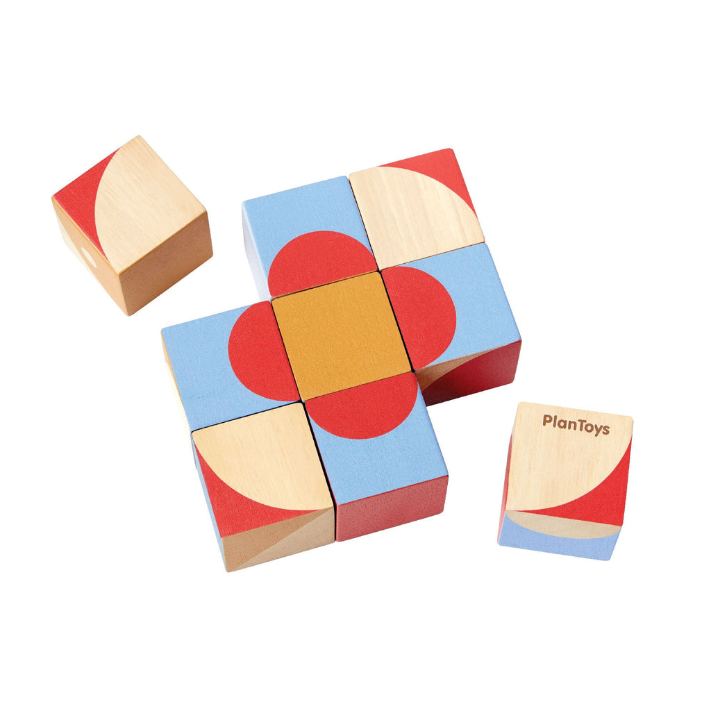 PlanToys - Geo Pattern Cubes-PlanToys-treehaus