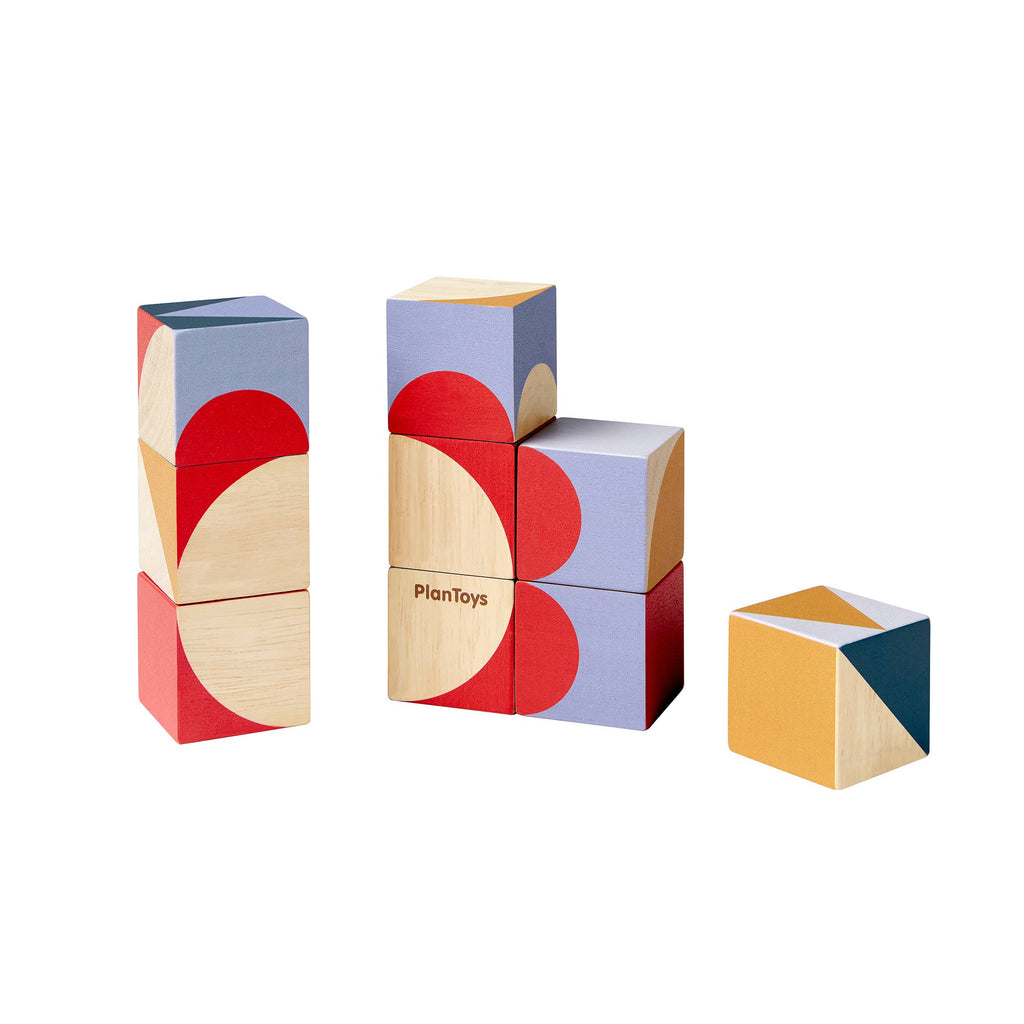 PlanToys - Geo Pattern Cubes-PlanToys-treehaus