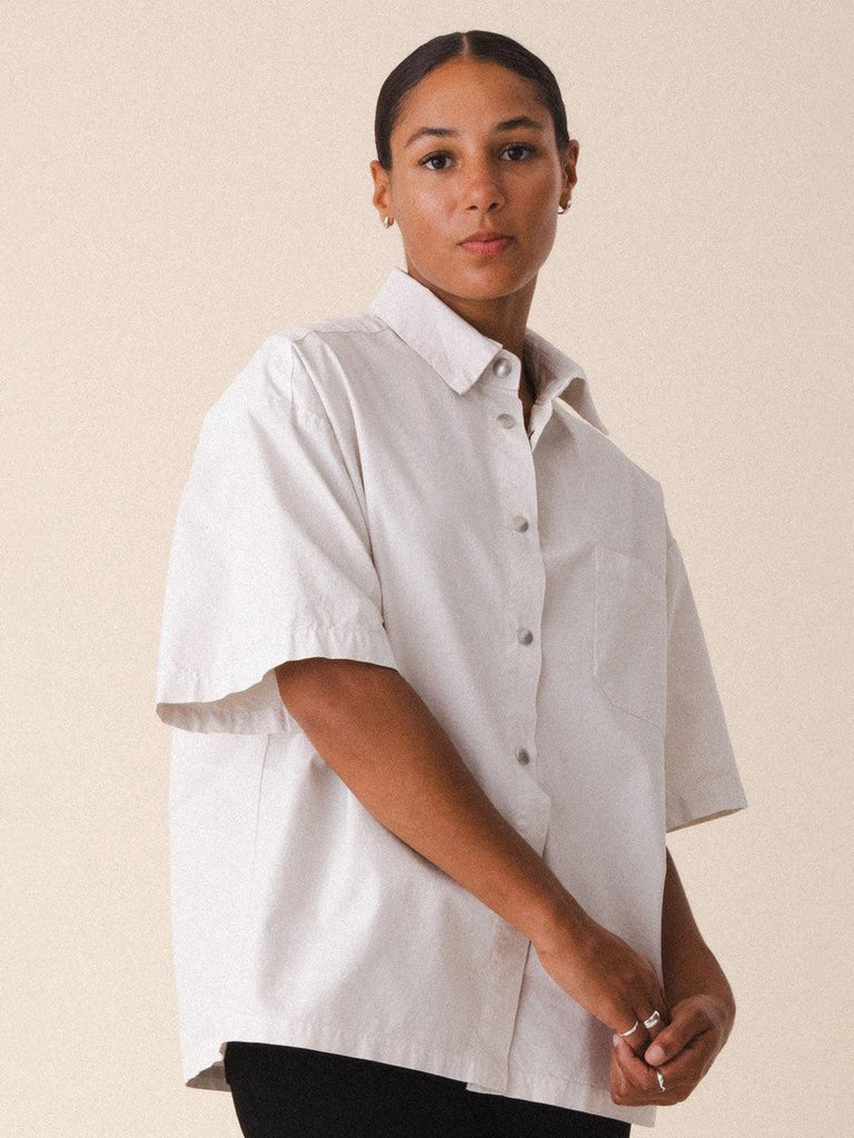 Prairie Underground - Oversized Work Shirt - Oyster-Prairie Underground-treehaus