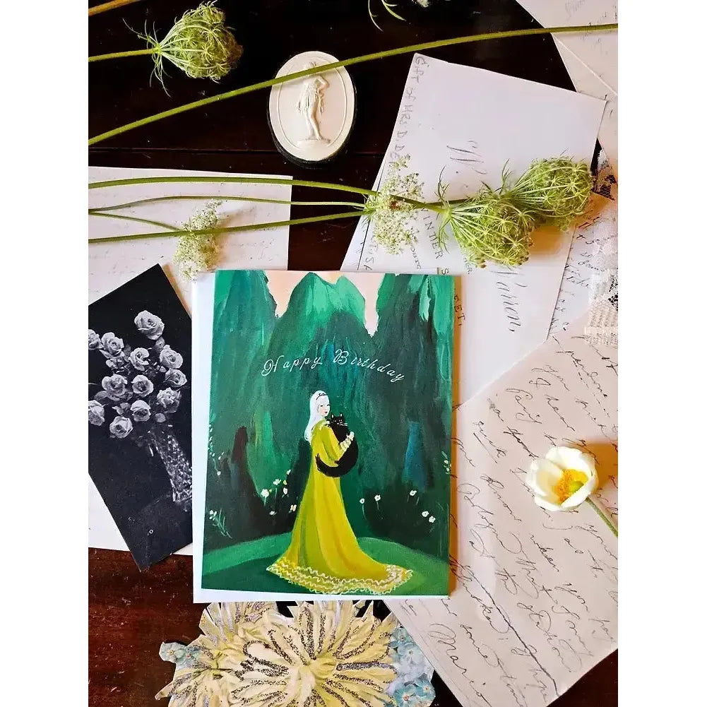 Pretty In The Garden Birthday Card-JANET HILL STUDIO-treehaus