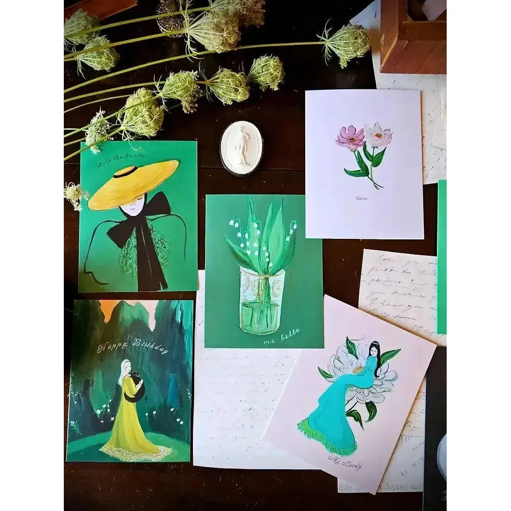 Pretty In The Garden Birthday Card-JANET HILL STUDIO-treehaus