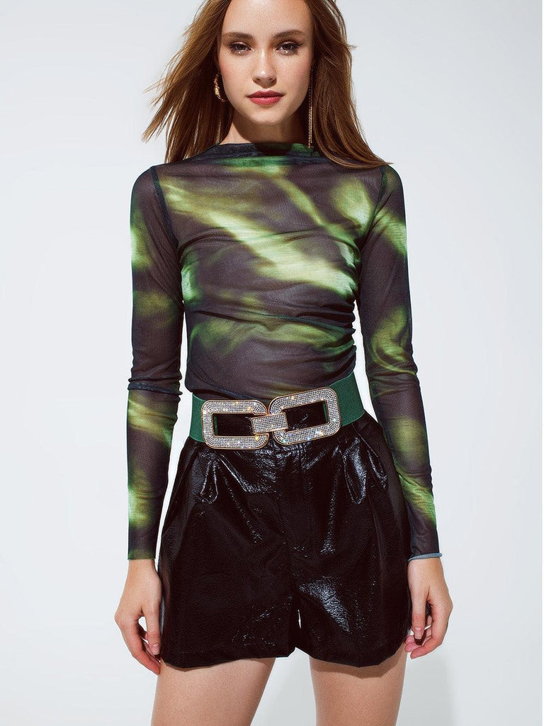 Q2 - High Waisted Shorts - Black-Q2-treehaus