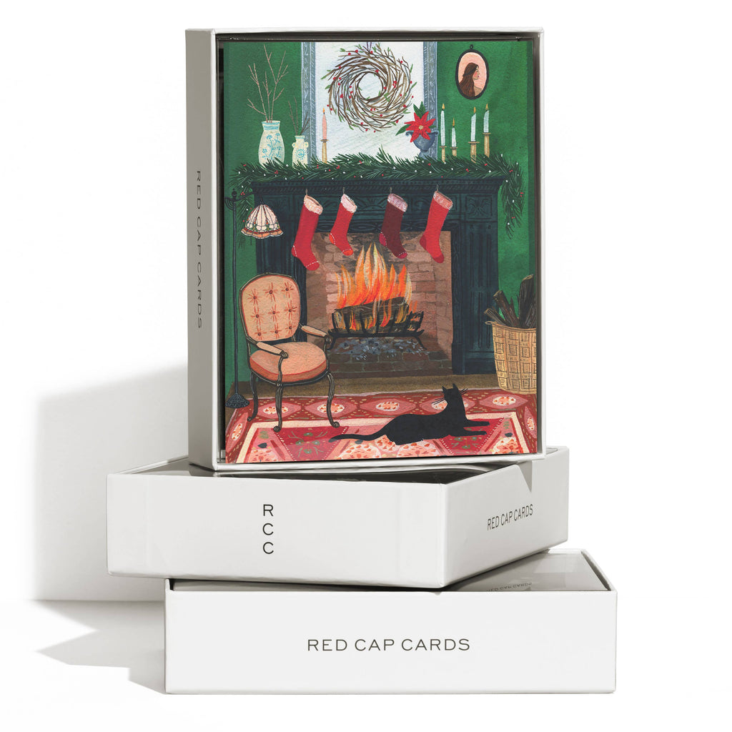 Red Cap Cards - Christmas by the Fireplace-Red Cap Cards-treehaus