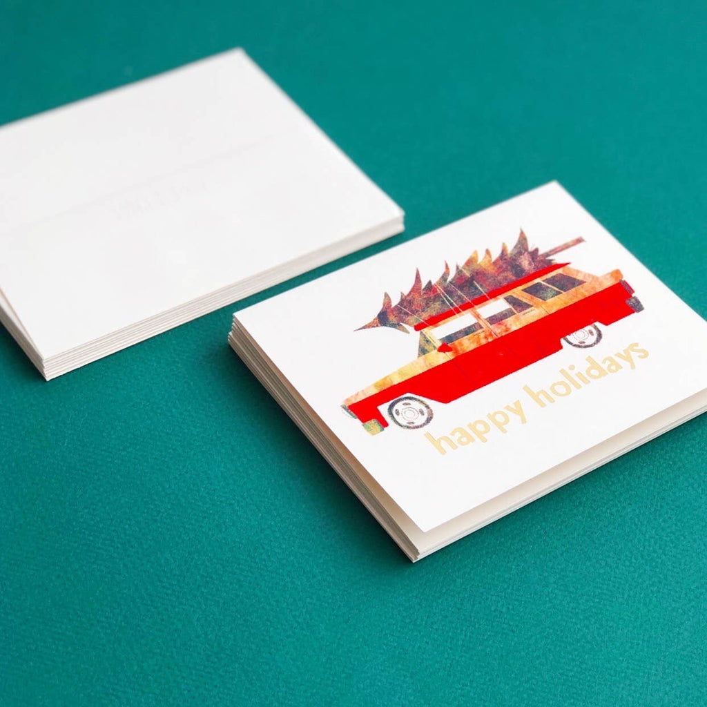 Red Cap Cards - Holiday Chevy - Boxed Set of 8-Red Cap Cards-treehaus