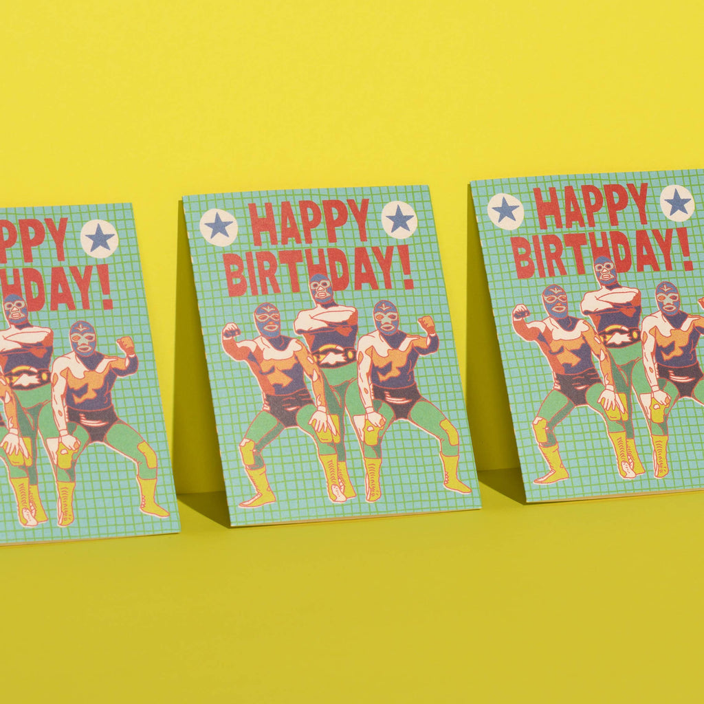 Red Cap Cards - Luchador Birthday-Red Cap Cards-treehaus