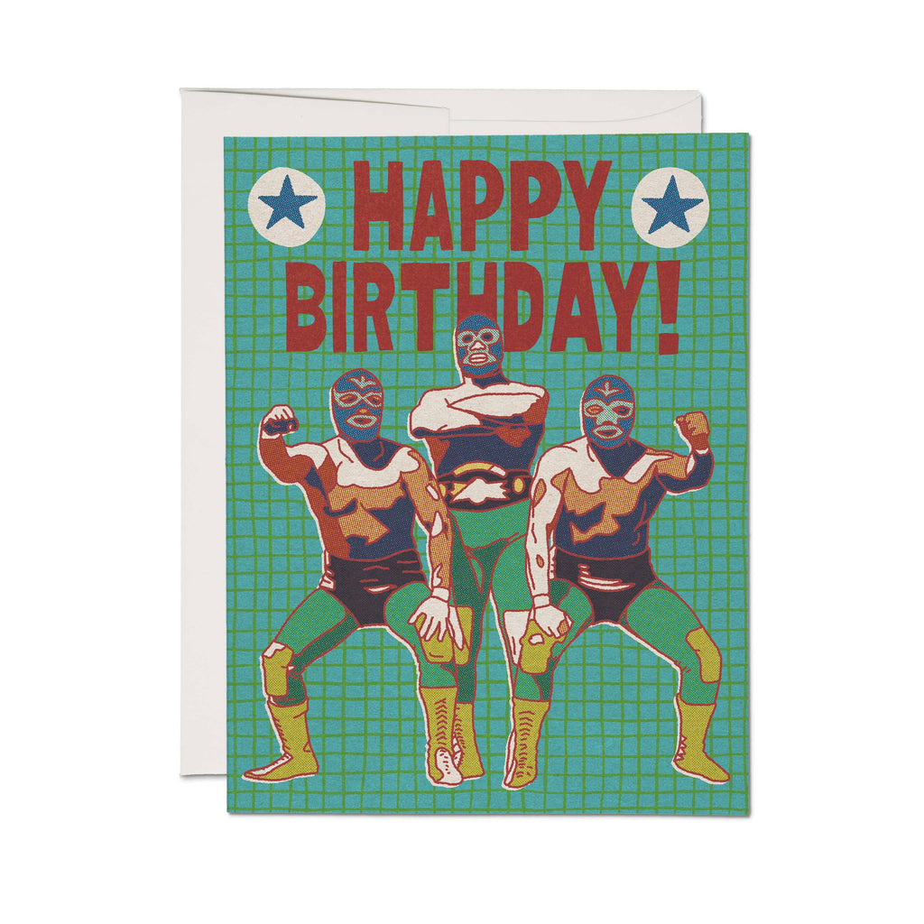 Red Cap Cards - Luchador Birthday-Red Cap Cards-treehaus