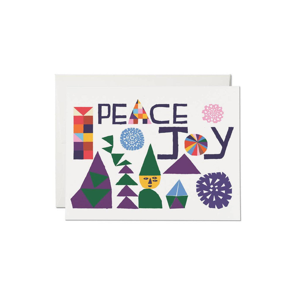 Red Cap Cards - Peace and Joy Holiday Card-Red Cap Cards-treehaus