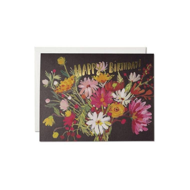 Red Cap Cards - Vintage Happy Birthday Bouquet-Red Cap Cards-treehaus