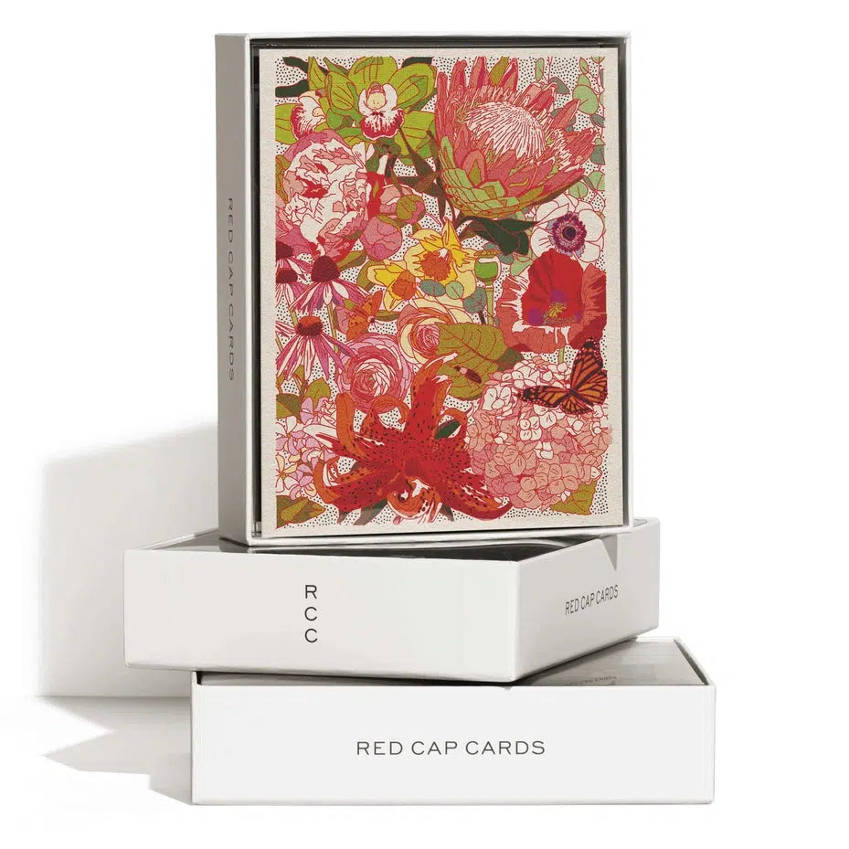 Red Cap Cards - Wild Florals Card - Boxed Set - 8 Cards-Red Cap Cards-treehaus