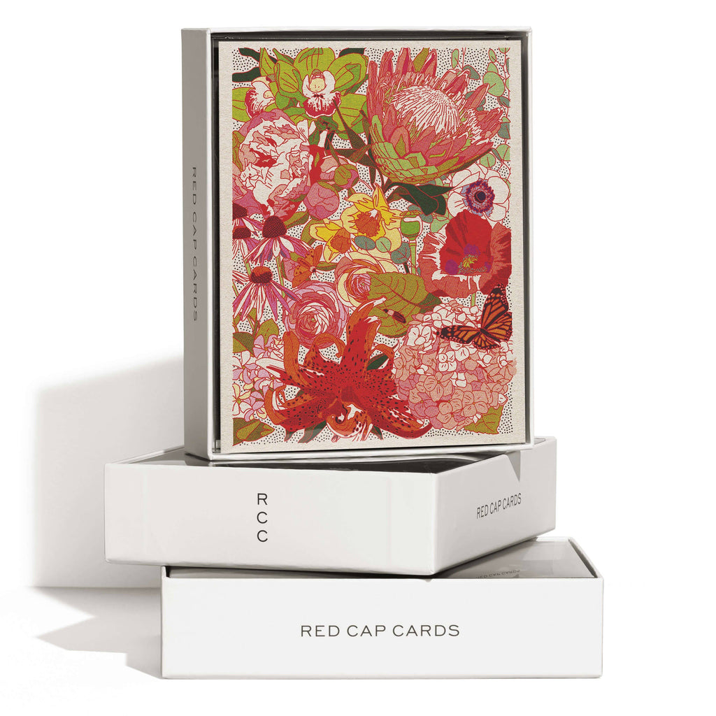 Red Cap Cards - Wild Florals greeting card: Boxed Set of 8-Red Cap Cards-treehaus