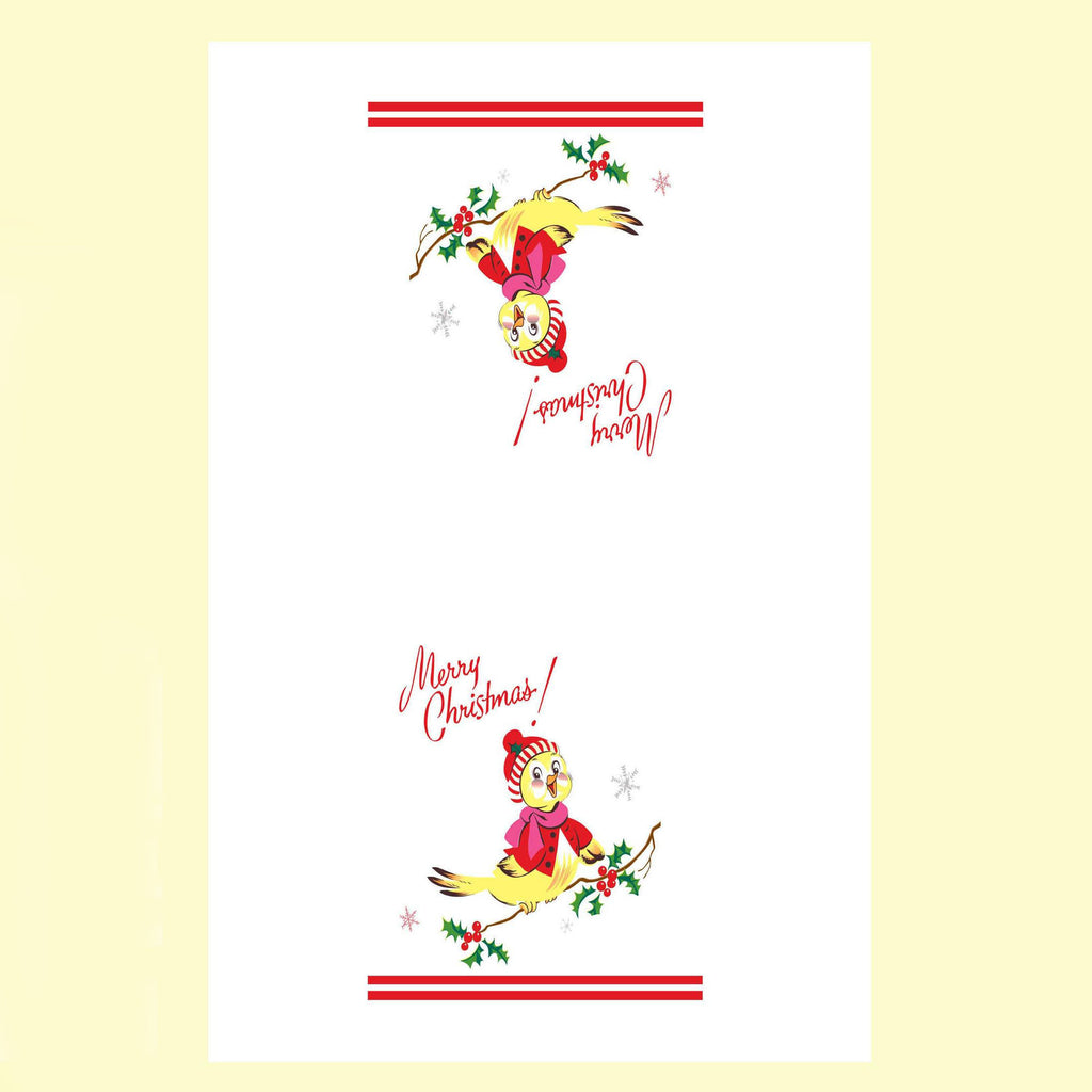 Red and White Kitchen Co. - Christmas Birdie Tea Towel-Red and White Kitchen Company-treehaus