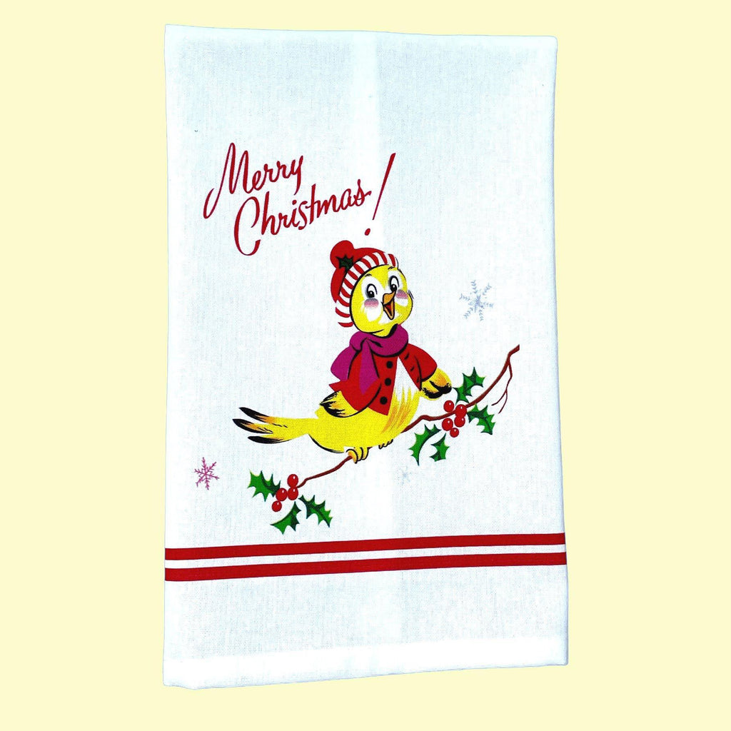 Red and White Kitchen Co. - Christmas Birdie Tea Towel-Red and White Kitchen Company-treehaus