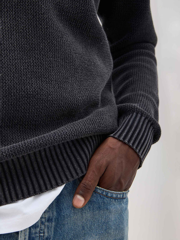 Richer Poorer - Dune Open Knit Sweater - Black-Richer Poorer-treehaus