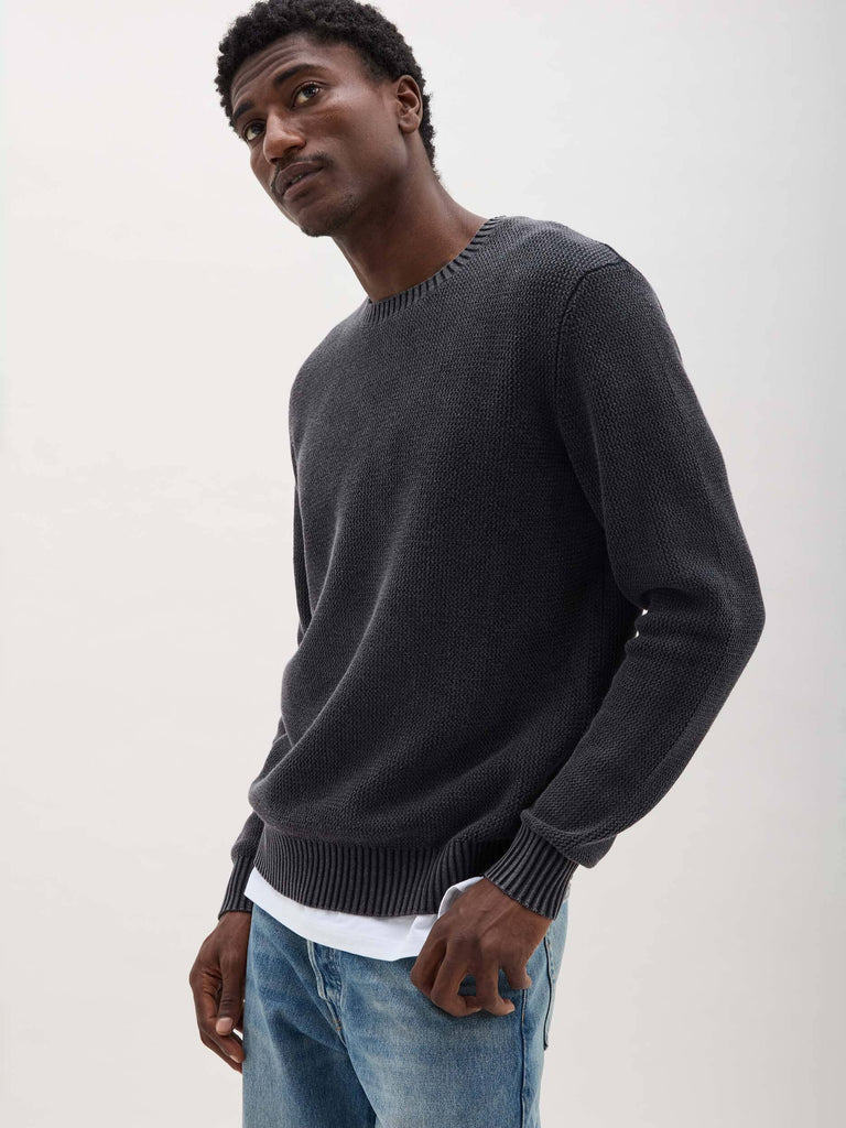 Richer Poorer - Dune Open Knit Sweater - Black-Richer Poorer-treehaus