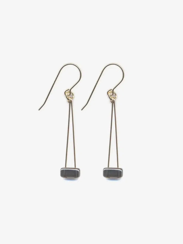 Ronni Kappos - Silver Bar Drop Earrings-Ronni Kappos-treehaus