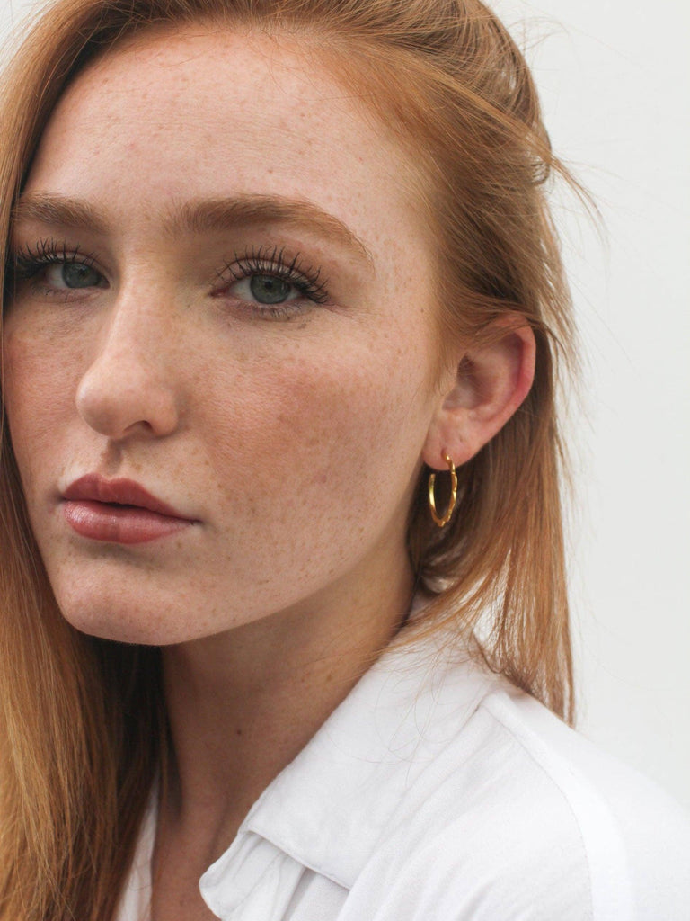 Rover & Kin - Luxe Gold Scalloped Hoop Earrings-Rover & Kin-treehaus