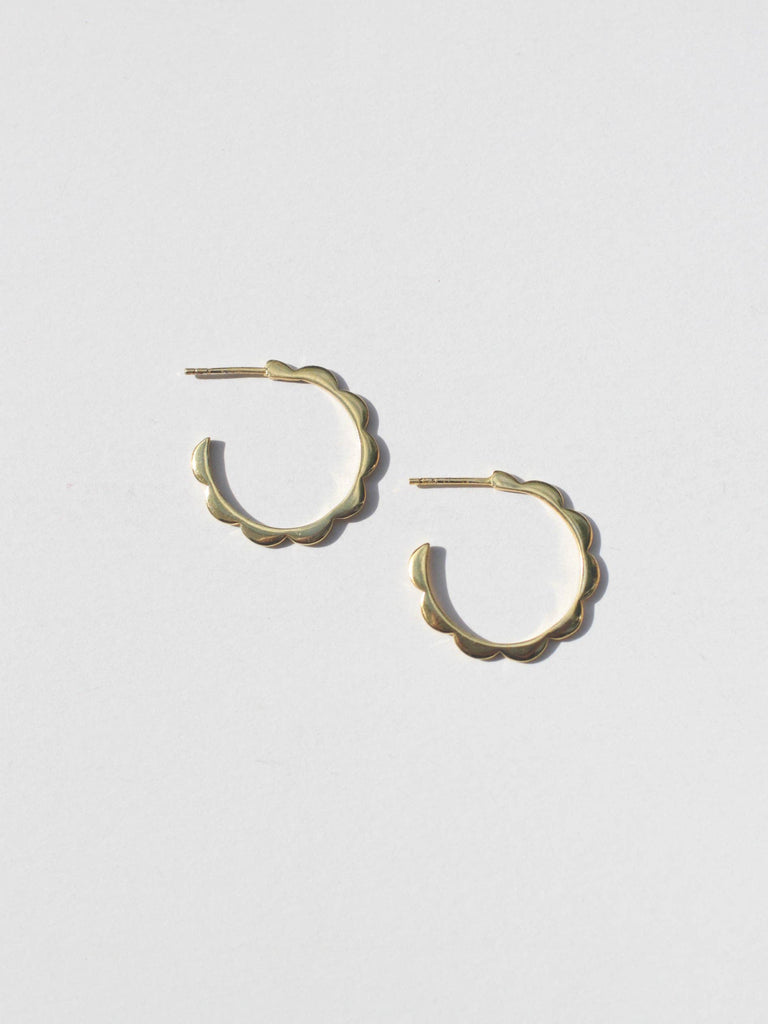 Rover & Kin - Luxe Gold Scalloped Hoop Earrings-Rover & Kin-treehaus