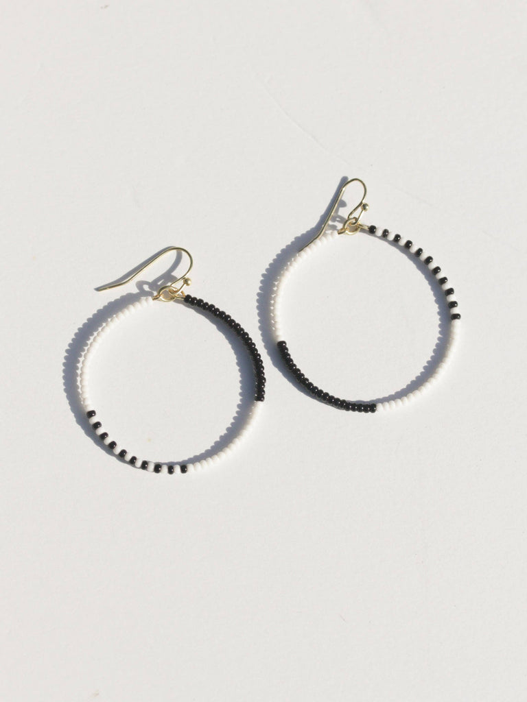 Rover & Kin - Monochrome Beaded Hoops-Rover & Kin-treehaus