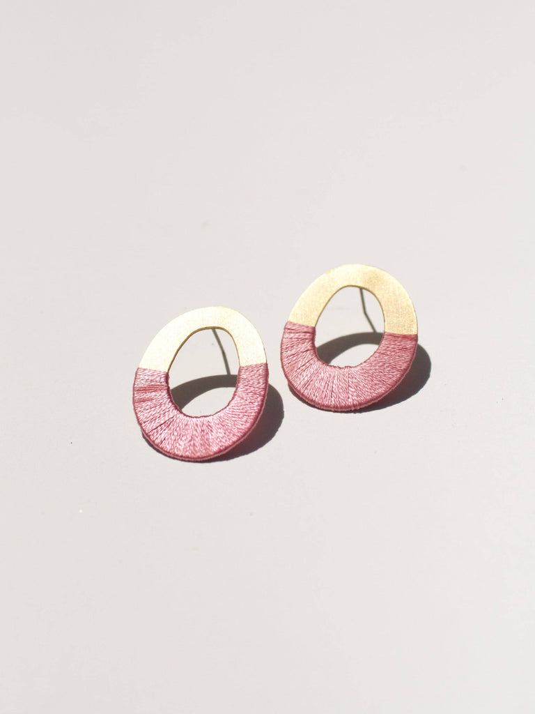 Rover & Kin - Oblong Form Earrings - Four Colors: Naked Brass-Rover & Kin-treehaus