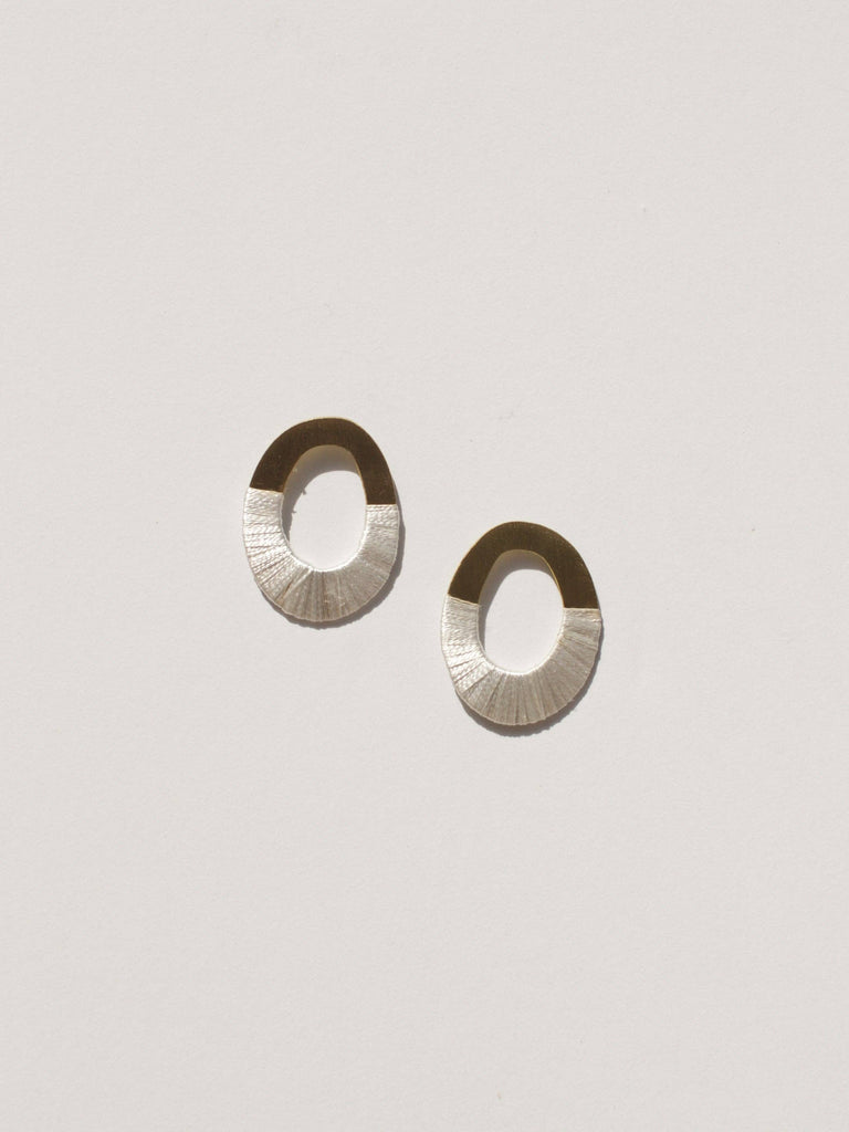 Rover & Kin - Oblong Form Earrings - Four Colors: Naked Brass-Rover & Kin-treehaus