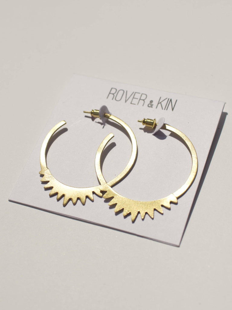 Rover & Kin - Spiked Hoops - Brass-Rover & Kin-treehaus