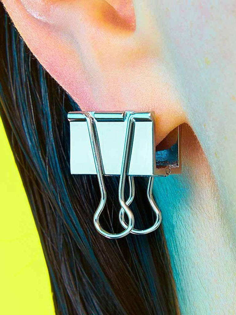 STUDIOCULT - Binder Clip Earring - Silver/Single-STUDIOCULT-treehaus