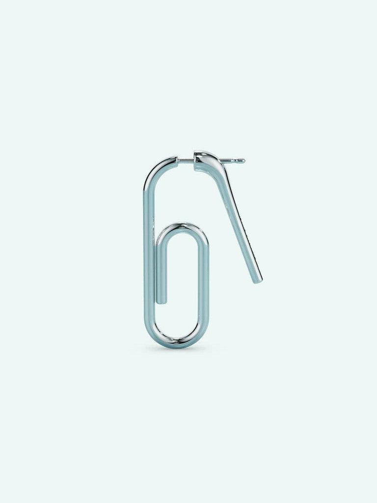 STUDIOCULT - Mini Paper Clip Earring - Silver/Single-STUDIOCULT-treehaus