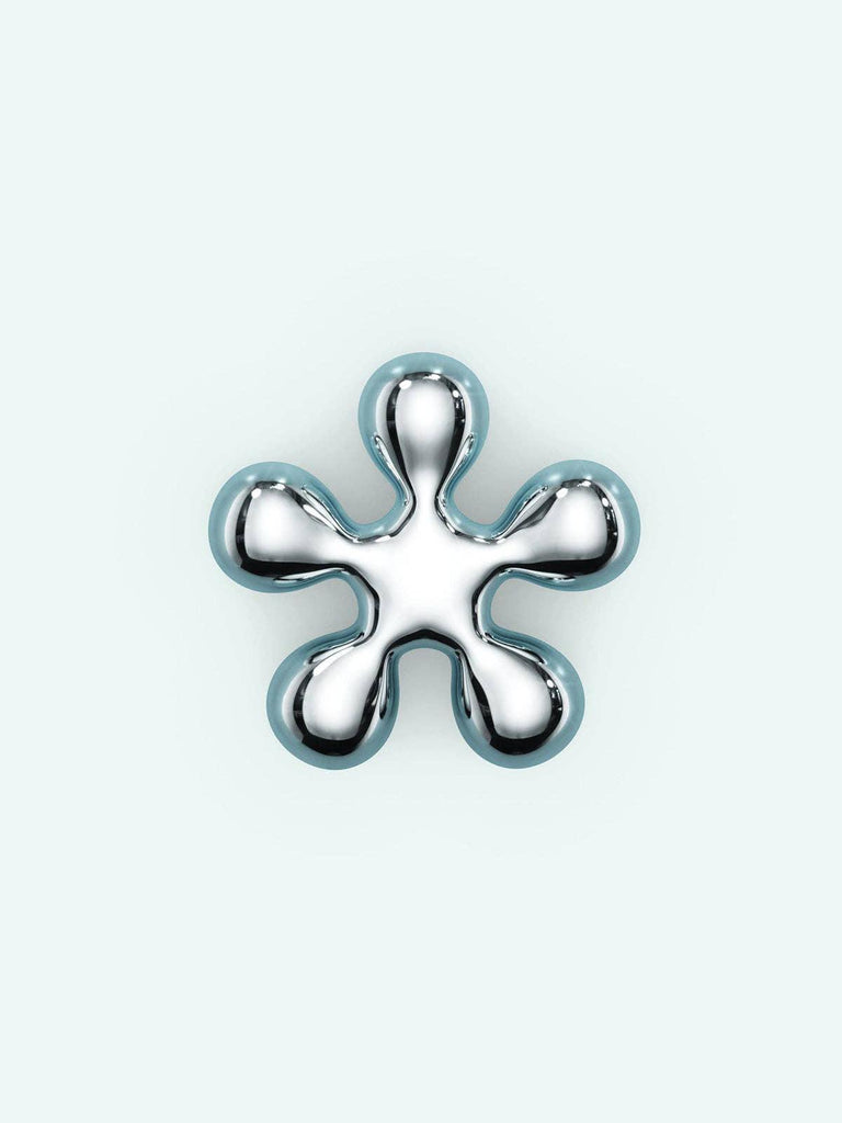 STUDIOCULT - Puffy Stud Earrings - Flower - Silver/Pair-STUDIOCULT-treehaus