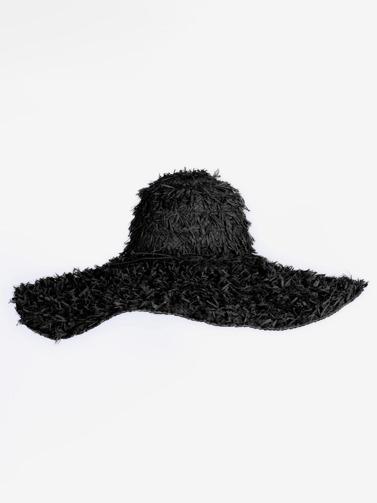 Sans Arcidet - Summertime Raffia Hat - Noir - Large-Sans Arcidet-treehaus