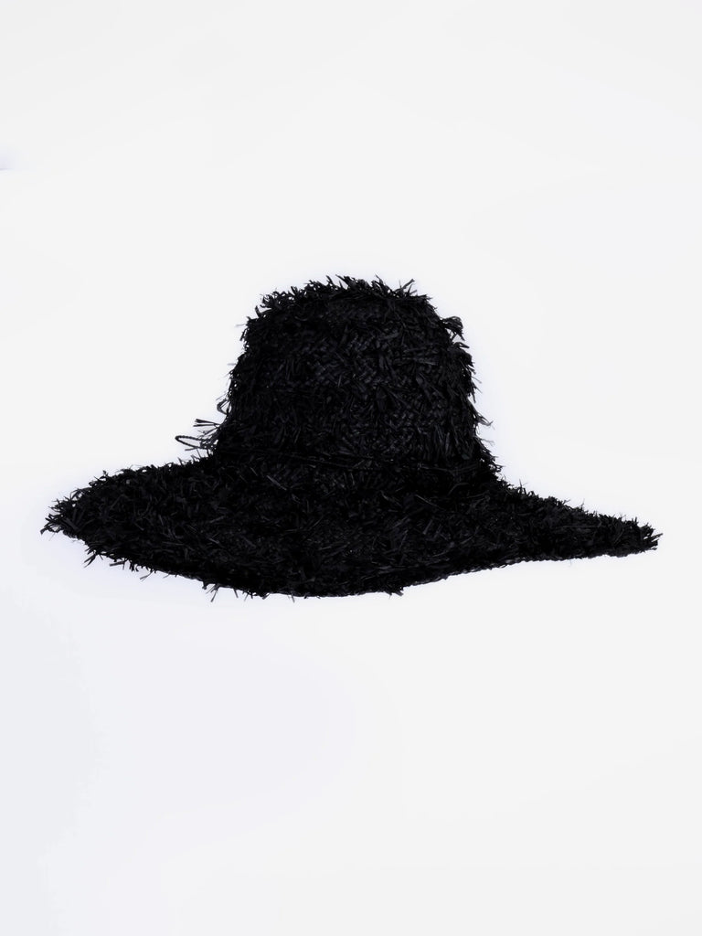 Sans Arcidet - Summertime Raffia Hat - Noir - Medium-Sans Arcidet-treehaus