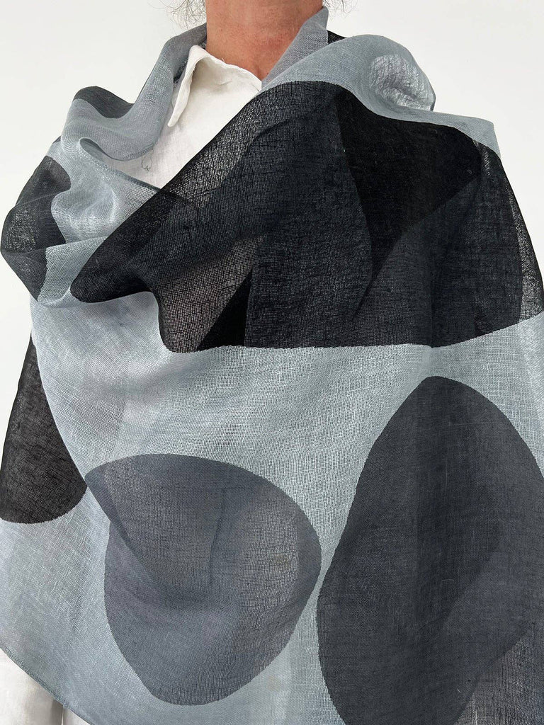 See Design - Linen Scarf - Dream - Black/Grey-See Design-treehaus