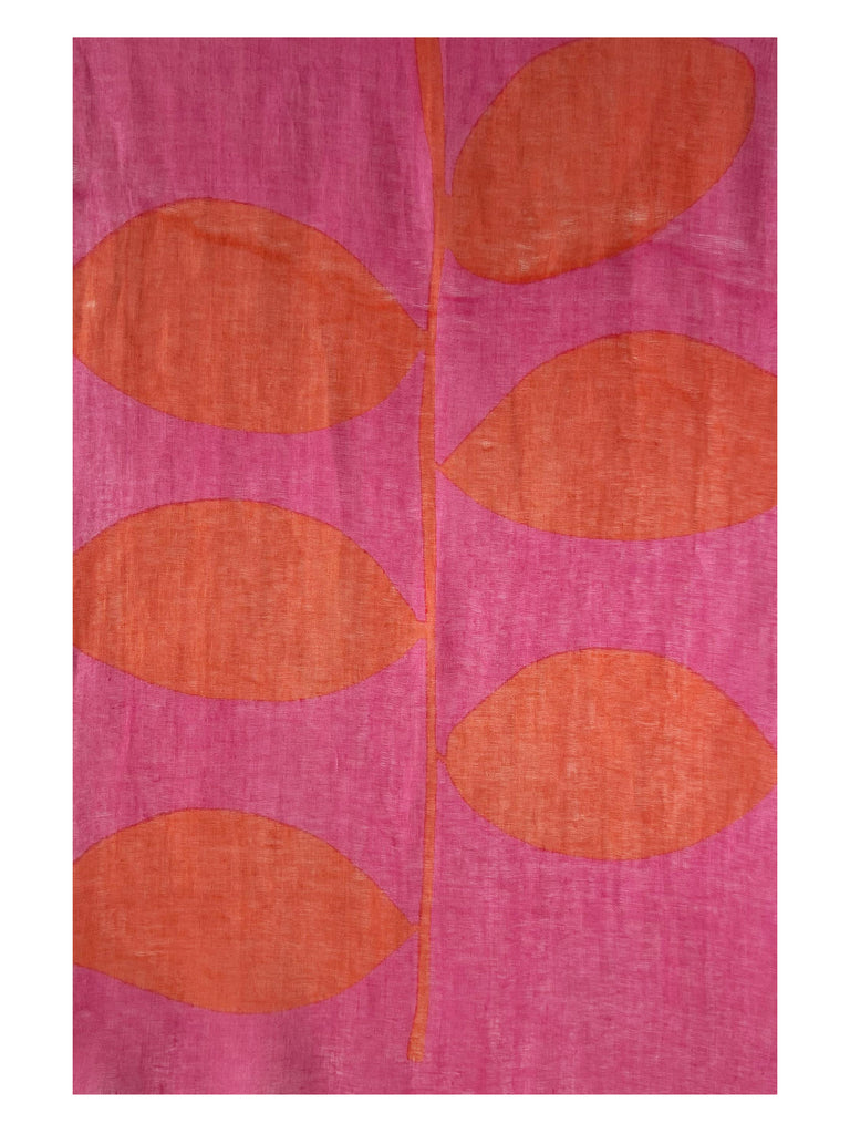 See Design - Linen Scarf - Plant - Pink/Orange-See Design-treehaus