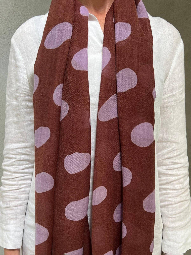 See Design - Wool Scarf - Big Cheetah - Lilac/Chocolate-See Design-treehaus