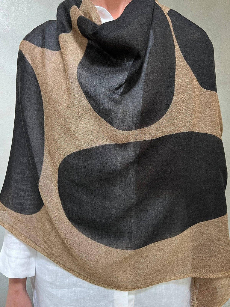 See Design - Wool Scarf - Dream - Black/Chocolate-See Design-treehaus