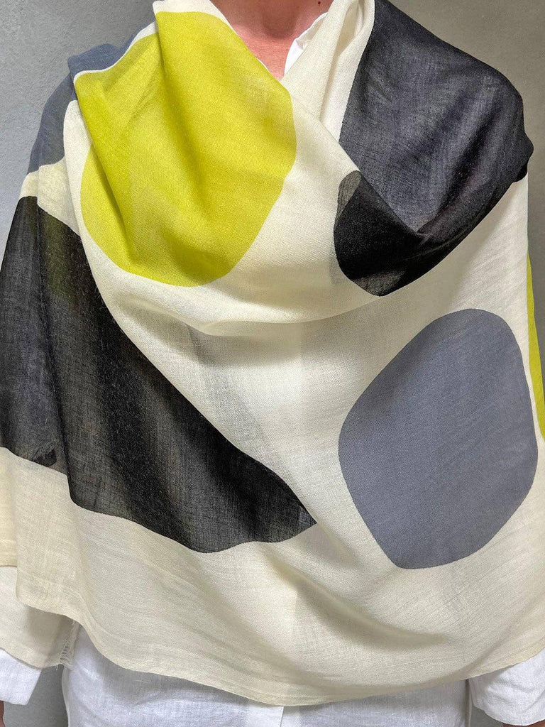 See Design - Wool Scarf - Dream - Citron/Grey-See Design-treehaus