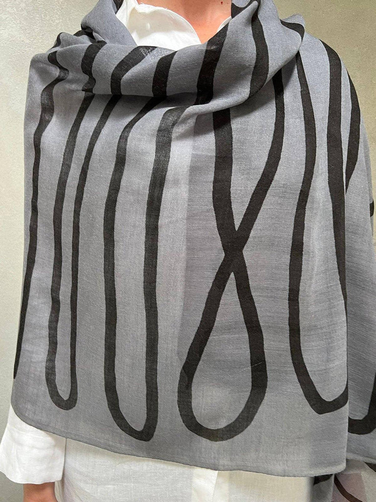 See Design - Wool Scarf - Loopy - Black/Coal-See Design-treehaus