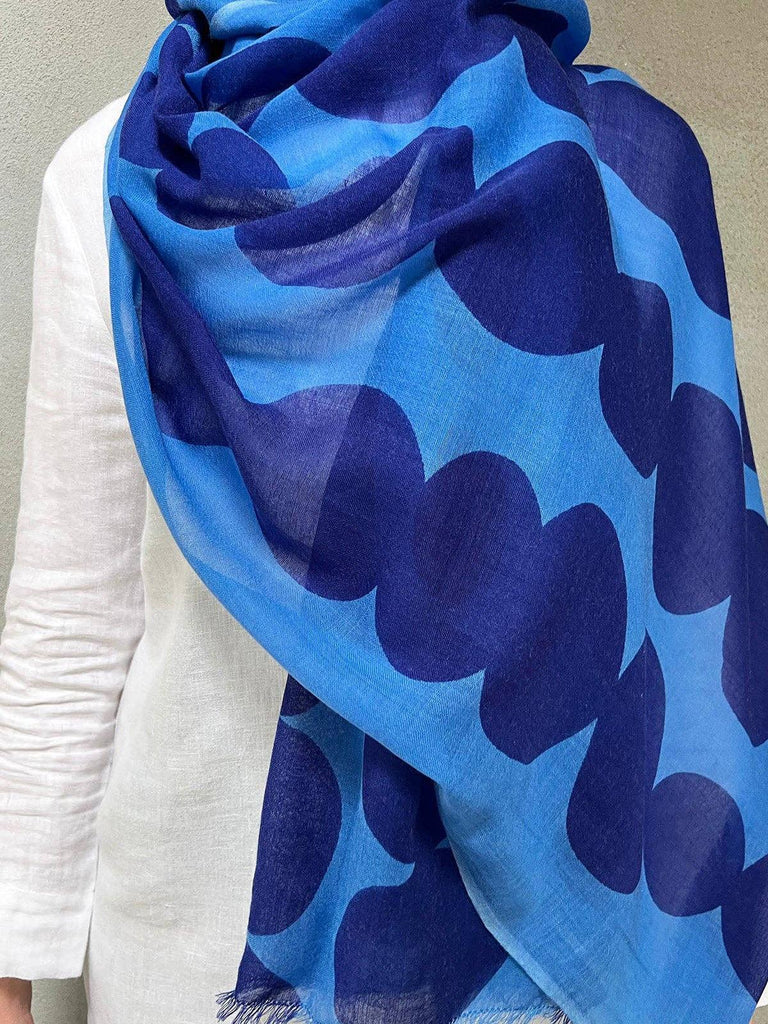See Design - Wool Scarf - Small Totem - Blue/Blue-See Design-treehaus