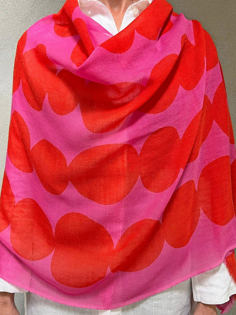 See Design - Wool Scarf - Small Totem - Pink/Orange-See Design-treehaus
