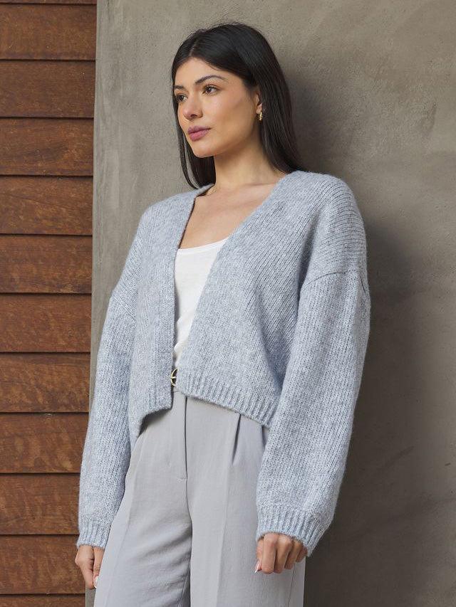 Stitches & Stripes - Giada Cardigan - Heather Grey-Stitches & Stripes-treehaus
