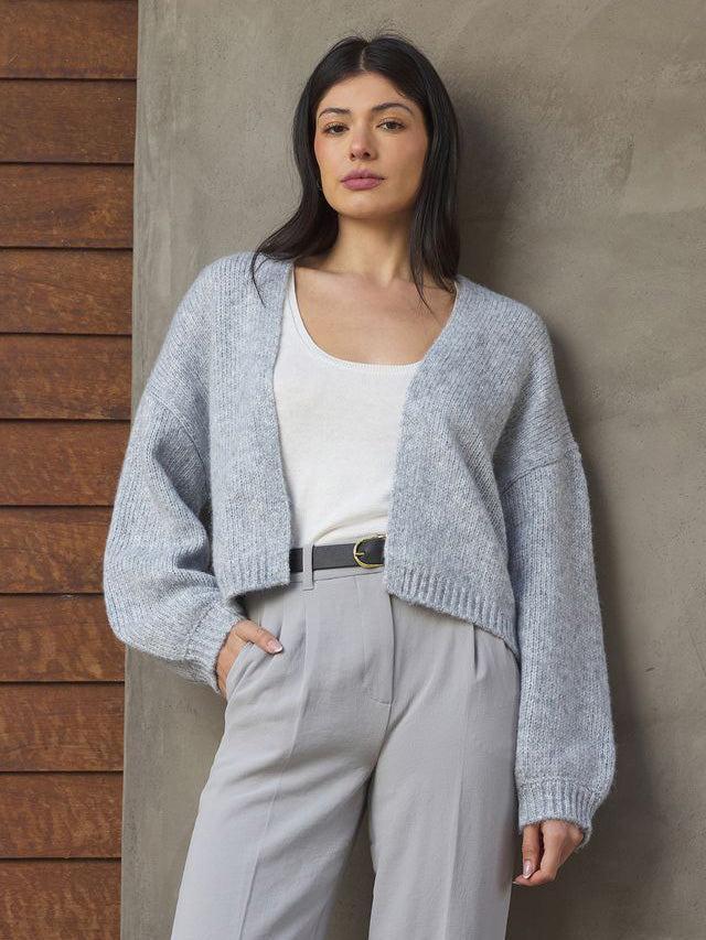 Stitches & Stripes - Giada Cardigan - Heather Grey-Stitches & Stripes-treehaus