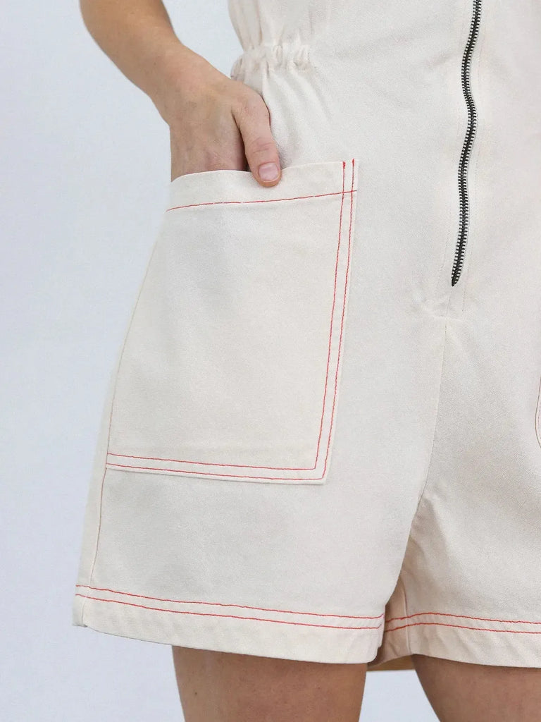 Tank Suit - Oat w/ Contrast Stitch-Noble-treehaus