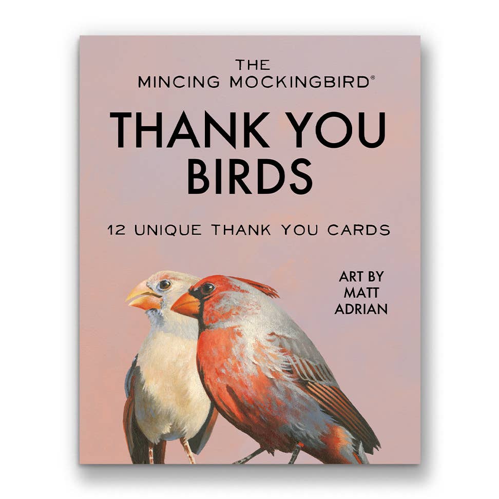 The Mincing Mockingbird - Matt Adrian Bird Thank You Cards - Box Set of 12-The Mincing Mockingbird-treehaus